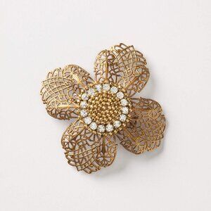 Anthropologie Filigree Gentian Barrette  / Gold
